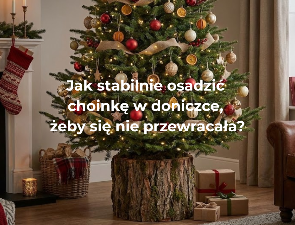Jak stabilnie osadzić choinkę w doniczce, żeby się nie przewracała?