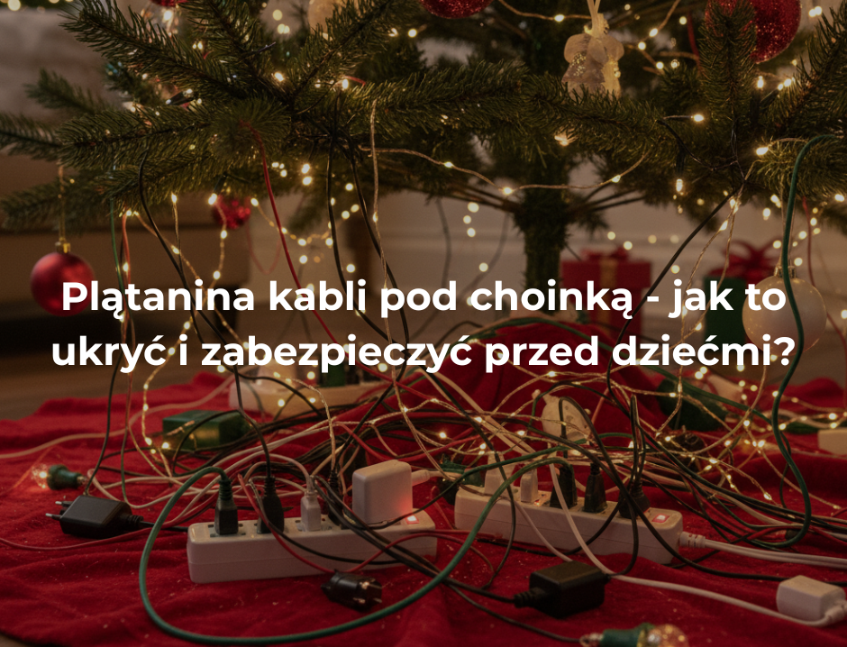 Plątanina kabli pod choinką - jak to ukryć i zabezpieczyć przed dziećmi?