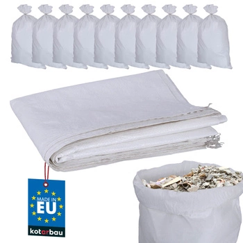 Worek polipropylenowy na gruz piasek węgiel 50 kg 60x105 cm zestaw 10 szt.