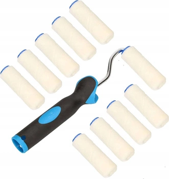 Wałki malarskie welur 70mm z uchwytem 10szt zestaw