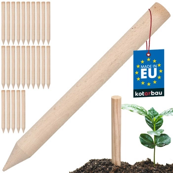 Paliki drewniane bukowe geodezyjne do warzyw drzewek 30 cm zestaw 25 szt.