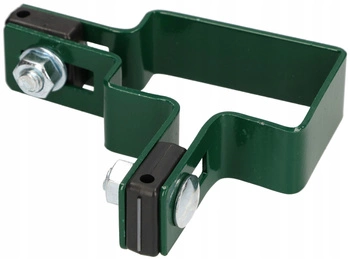 Obejma słupka paneli ogrodzeniowych 60x40 mm narożna - Kolor zielony