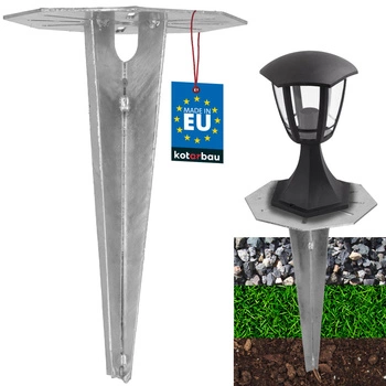 Podstawa do lamp ogrodowych wbijana do ziemi kotwa gruntowa 190 mm