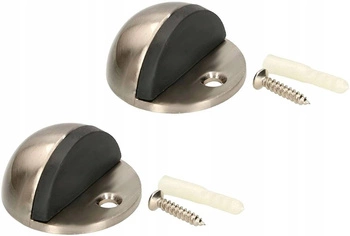 Odbojnik przykręcany odbój do drzwi stoper 45 mm - 2 szt. - Kolor nikiel satyna