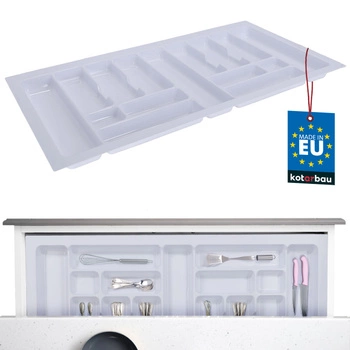 Organizer na sztućce wkład do szuflady kuchennej biały 49x93 cm
