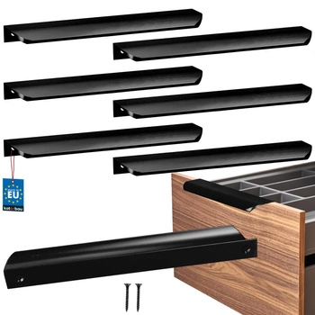 Uchwyt meblowy aluminium czarny mat 192/212 mm zestaw 6 szt