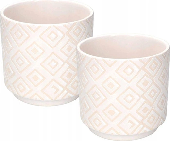 Zestaw 2x doniczka osłonka 12 ceramika szkliwiona