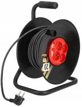 Zwijak przedłużacz bębnowy 3x1 budowlany z/u 20m