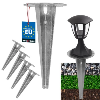 Podstawa do lamp ogrodowych wbijana do ziemi kotwa 150 mm zestaw 4 szt.