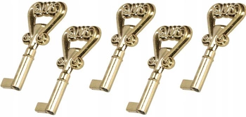 Kluczyk meblowy barkowy uniwersalny ozdobny retro złoty 54 mm zestaw 5 szt.