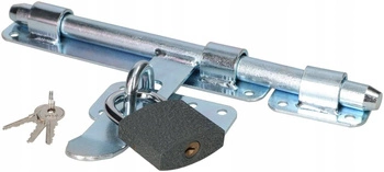 Rygiel 270mm zasuwa garażowa drzwi bram z kłódką - Kolor srebrny