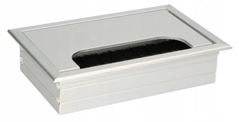 Przepust kablowy aluminiowy przelotka meblowa srebrna 120x80 mm