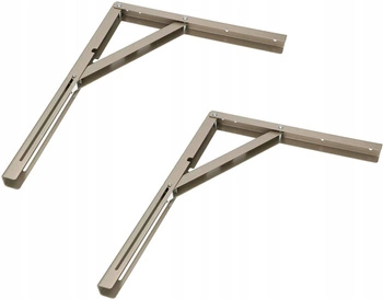 Wspornik kątownik składany na półkę 400 mm rozkładany  2 szt. - Kolor satyna