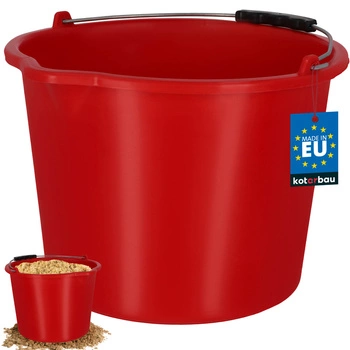 Wiadro budowlane gospodarcze z dzióbkiem 12 l czerwone