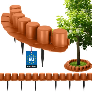 Obrzeże trawnika krawężnik z najazdem plastikowy wbijany terakota 4 m