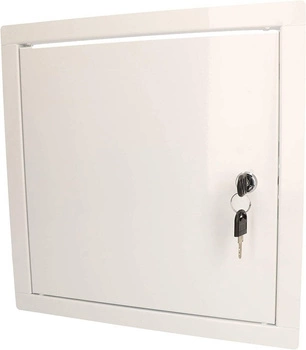 Drzwiczki rewizyjne stalowe z kluczami białe 30x30 cm