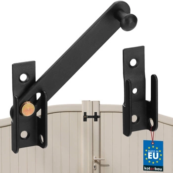 Zamknięcie blokada okiennic altany furtki stal czarna 120 mm