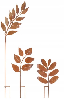 Zestaw figurki figury ozdoby wbijane ogrodowe rdza