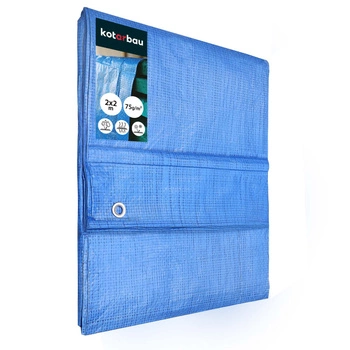 Plandeka ochronna mocna gruba uniwersalna niebieska 75 g/m2 2x2 m