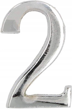 Cyfra na dom "2" numer domu na drzwi 5 cm chrom