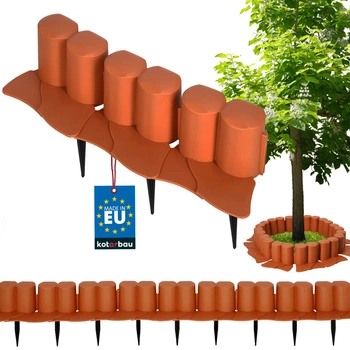 Obrzeże trawnika krawężnik z najazdem plastikowy wbijany terakota 3 m