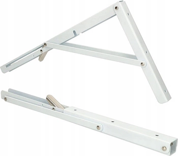 Kątownik wspornik składany pod półkę 400 biały zestaw 2 szt.