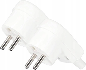 Wtyczka kątowa rozbieralna uziemienie wtyk 16a  2 szt. - Kolor biały