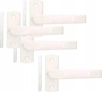 Klamka drzwiowa zestaw 125 furtki bramki - 4 szt. - Kolor biały