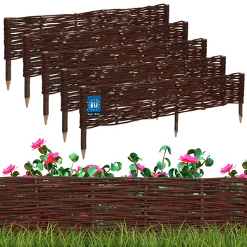 Płotek ogrodowy wiklinowy wbijany palisada obrzeże 100x20 cm zestaw 5 szt.