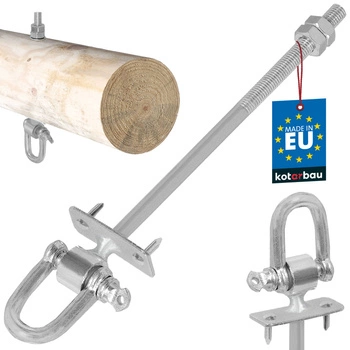 Hak huśtawkowy z szeklą mocowanie do drewna betonu śrubowy m10 190 mm