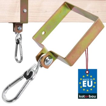 Obejma hak huśtawkowy karabińczyk mocowanie 120 mm - Kolor złoty