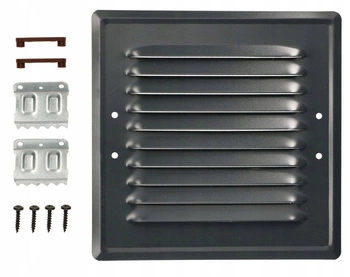 Kratka wentylacyjna kominkowa metalowa 16,5x16,5 łapki - Kolor jasny grafit