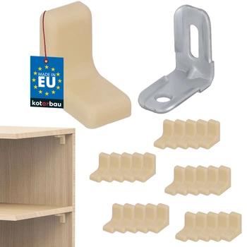 Komandorek kątownik meblowy z zaślepką klon zestaw 25 szt.