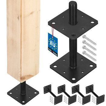 Podstawa słupa wkręcana regulowana m24 antracyt 110x110x250 mm zestaw 4 szt.