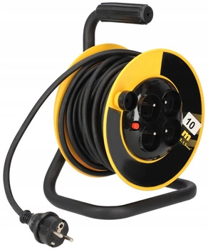 Zwijak przedłużacz bębnowy 3x1,5 budowlany z/u 10m