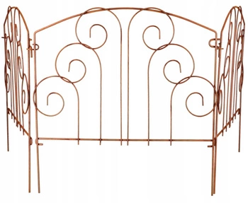 Płotek parawan ogrodowy palisada metalowa rdzawa