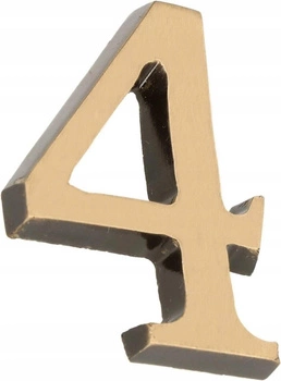 Cyfra na dom "4" numer domu na drzwi 3d 5cm patyna