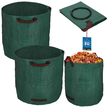 Kosz ogrodowy torba na liście trawę okrągły składany 270 l zestaw 2 szt.