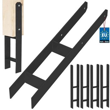 Podstawa słupa h do wmurowania stalowa ocynk czarna 100 mm zestaw 4 szt.