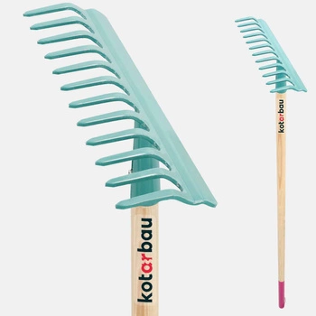 Grabie metalowe 12-zębne z drewnianym trzonem 135 cm