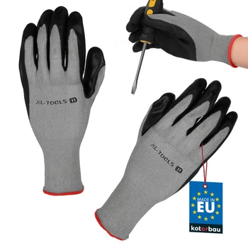 Rękawice robocze antypoślizgowe powlekane lateksem szare rozmiar xxl