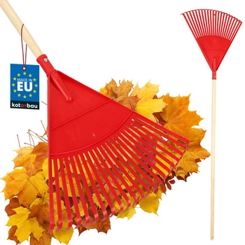 Grabie wachlarzowe do liści 49 cm + trzon drewniany lakierowany 1,5 m