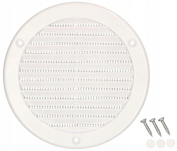 Kratka osłona wentylacyjna okrągła fi 125 mm z siatką - Kolor biały