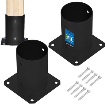 Podstawa słupa przykręcana do betonu czarna fi 100 zestaw 2 szt.