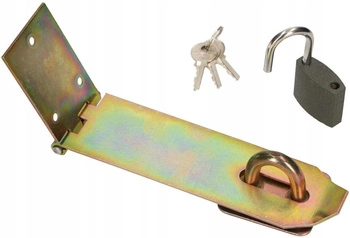 Wrzeciądz skobel ocynk 170 zamknięcie z kłódką