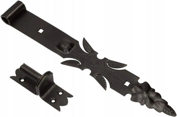 Zawias pasowy ozdobny czarny 400 mm z zaczepem