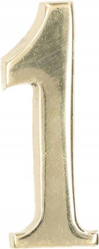 Cyfra na dom "1" numer numeracja domu na drzwi samoprzylepna 5cm mosiądz