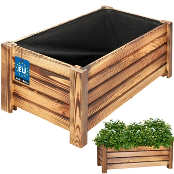 Doniczka drewniana skrzynka do ogrodu na kwiaty opalana 60x33 cm