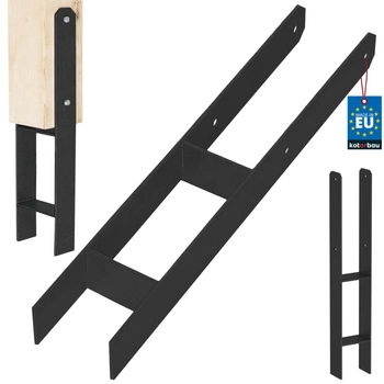 Podstawa słupa h do wmurowania stalowa ocynk czarna 100 mm