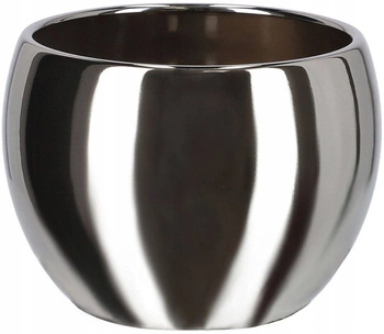 Doniczka donica fi10 osłonka ceramiczna kwiaty - Kolor srebrny